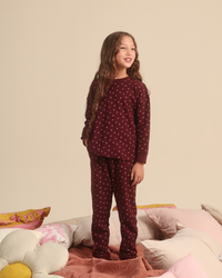 A Warm Color Floral Pajama for Girls