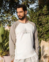 Explore men's long sleeve cotton pajamas with checkered trousers