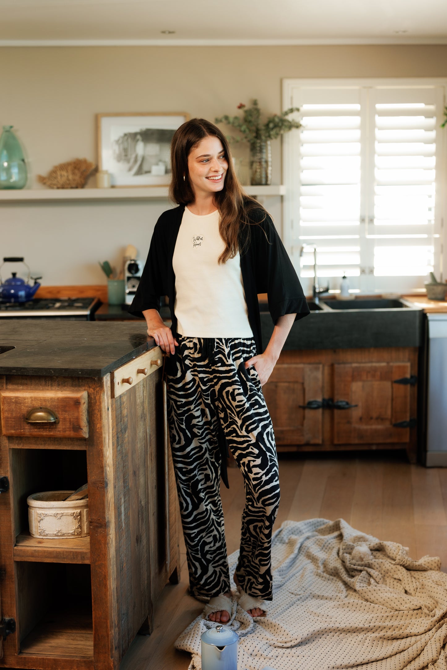 Women's cat pajamas with tiger print