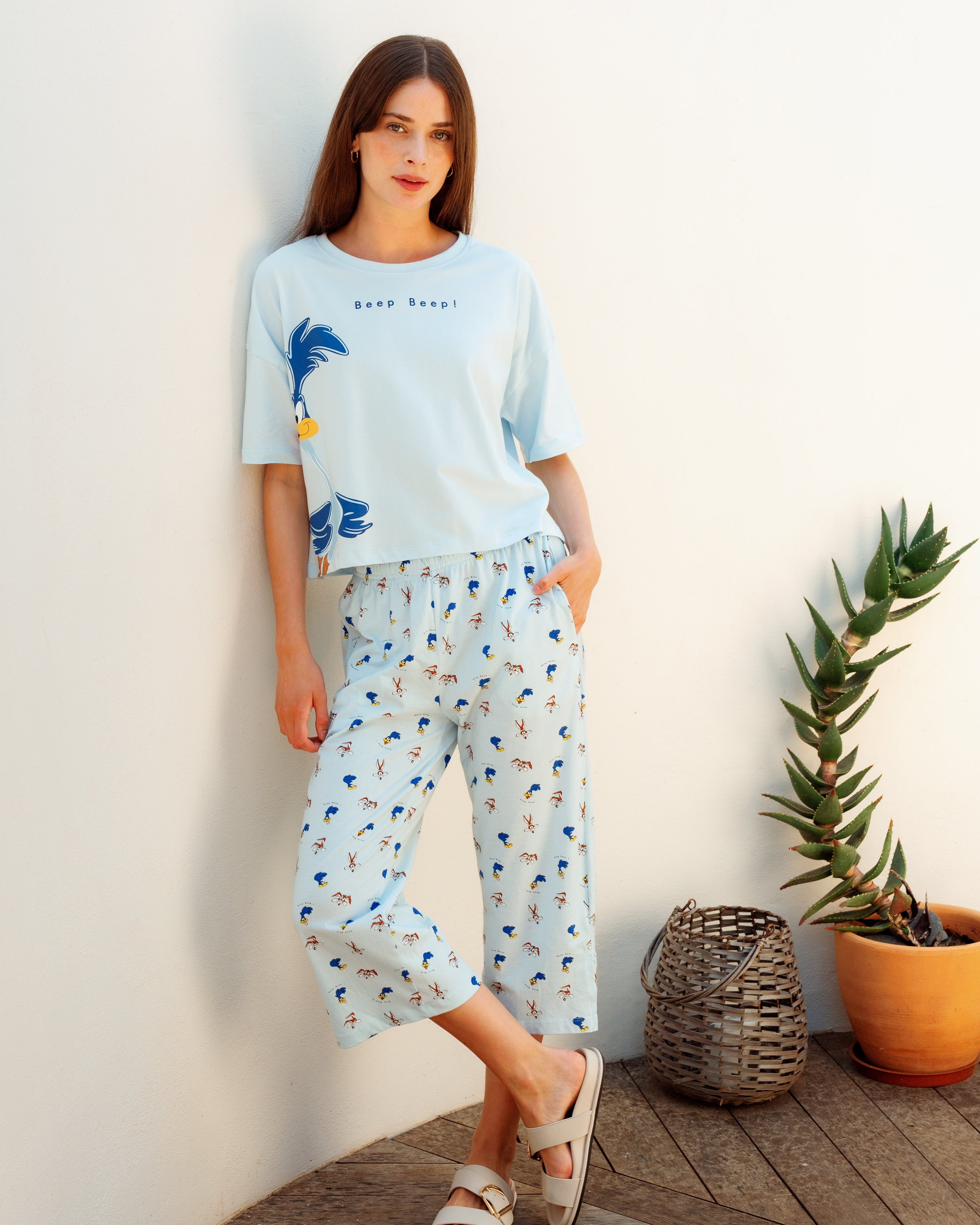 بيجاما بنتاكور حريمي بطبعة مرحة