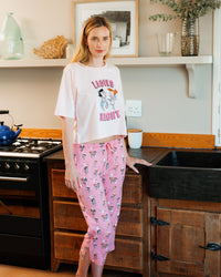 بيجاما بنتاكور حريمى مرحة بطبعة فلينتستون