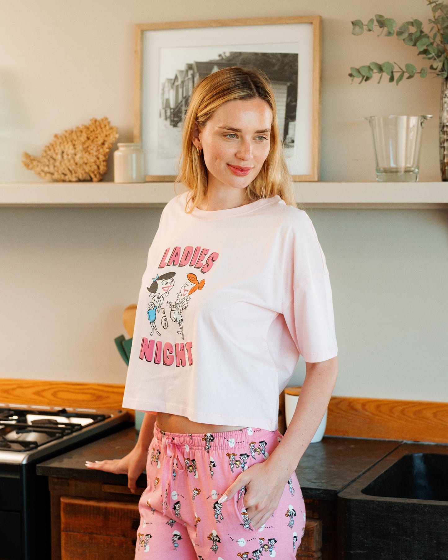 بيجاما بنتاكور حريمى مرحة بطبعة فلينتستون