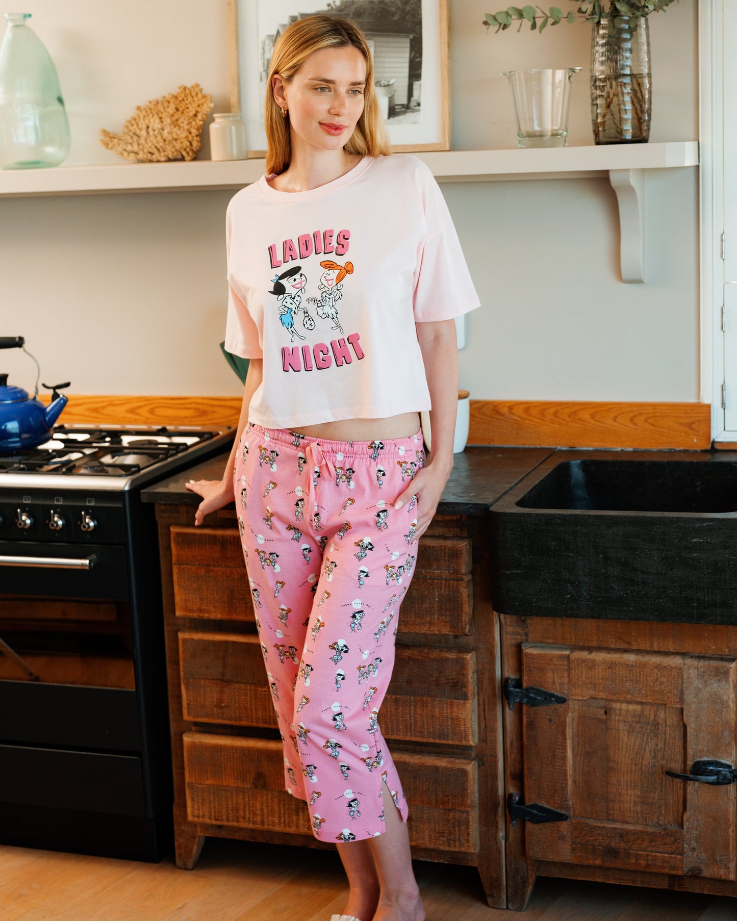 بيجاما بنتاكور حريمى مرحة بطبعة فلينتستون