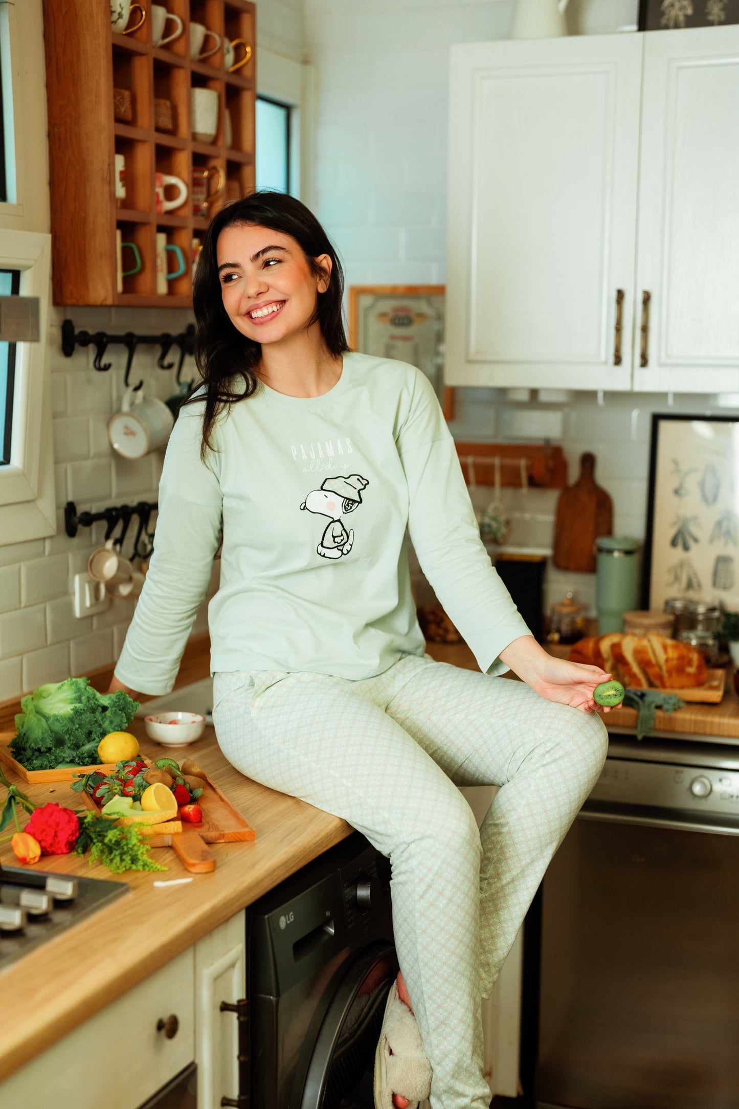 بيجاما حريمي كم طويل  سنوبي الربيع