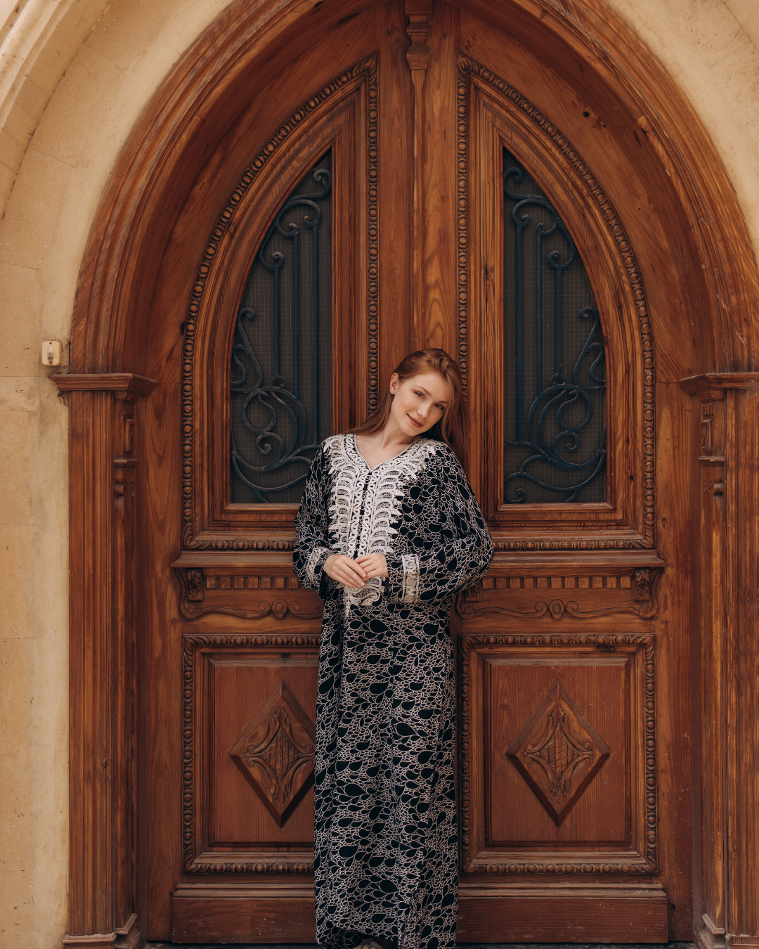 قميص فسكوز مشجر كم مطرز 13