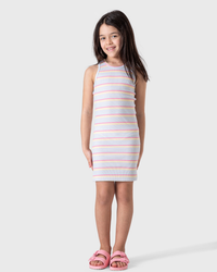 قميص نوم بناتي مخطط بألوان مبهجة