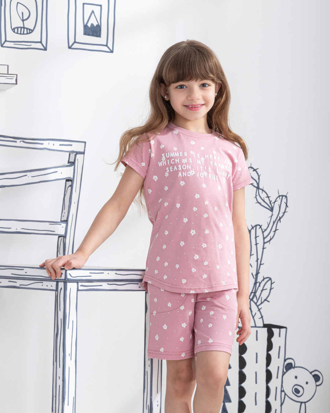 Summer is here Half sleeve girls pajamas