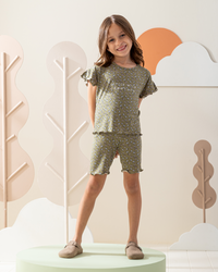 بيجاما شورت قطن مضلع كُم كورنيشة طباعه تايجر