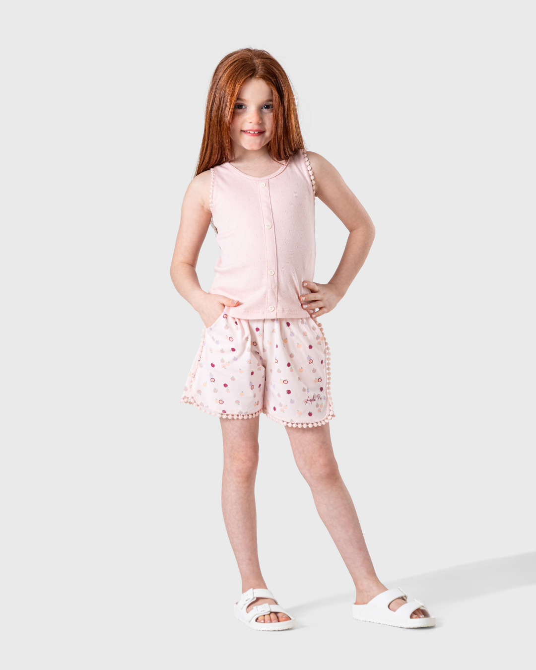 Girls' Pajamas with Apple Print