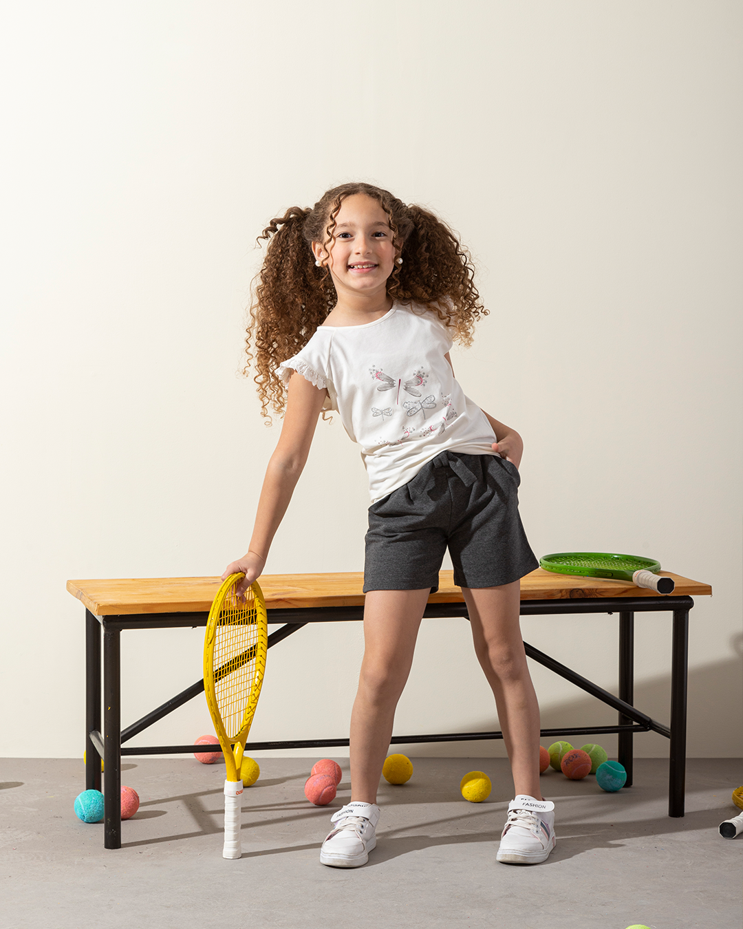 Girls' pajamas, butterfly shorts