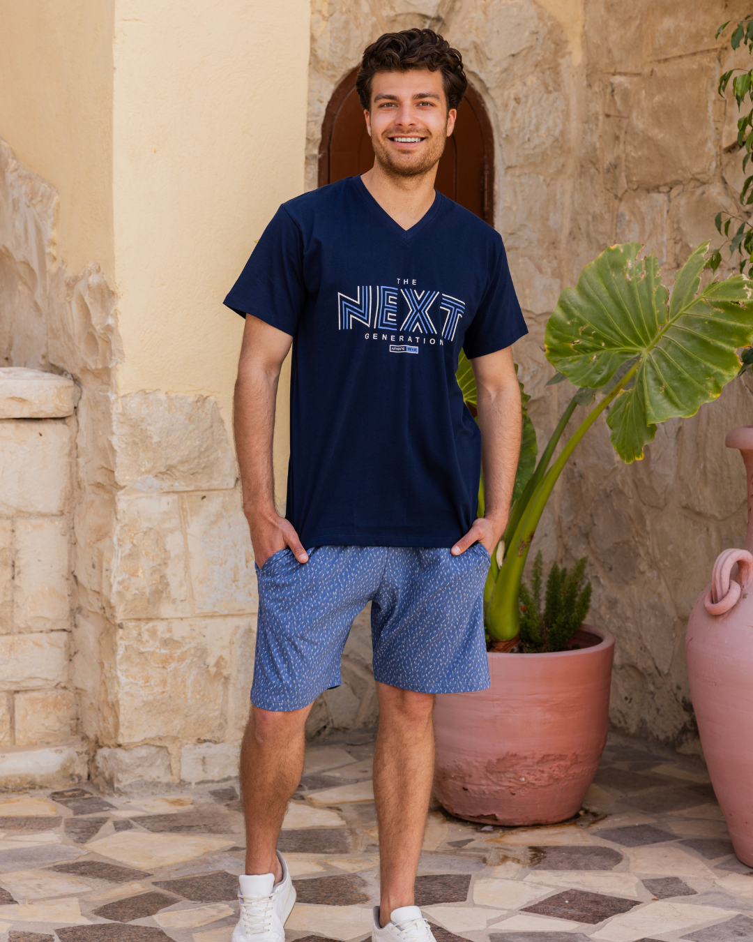 roads v بيجاما رجالي نص كم و شورت روتاري