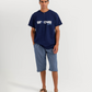 Men's Short Sleeve Pajamas with Capri Pants