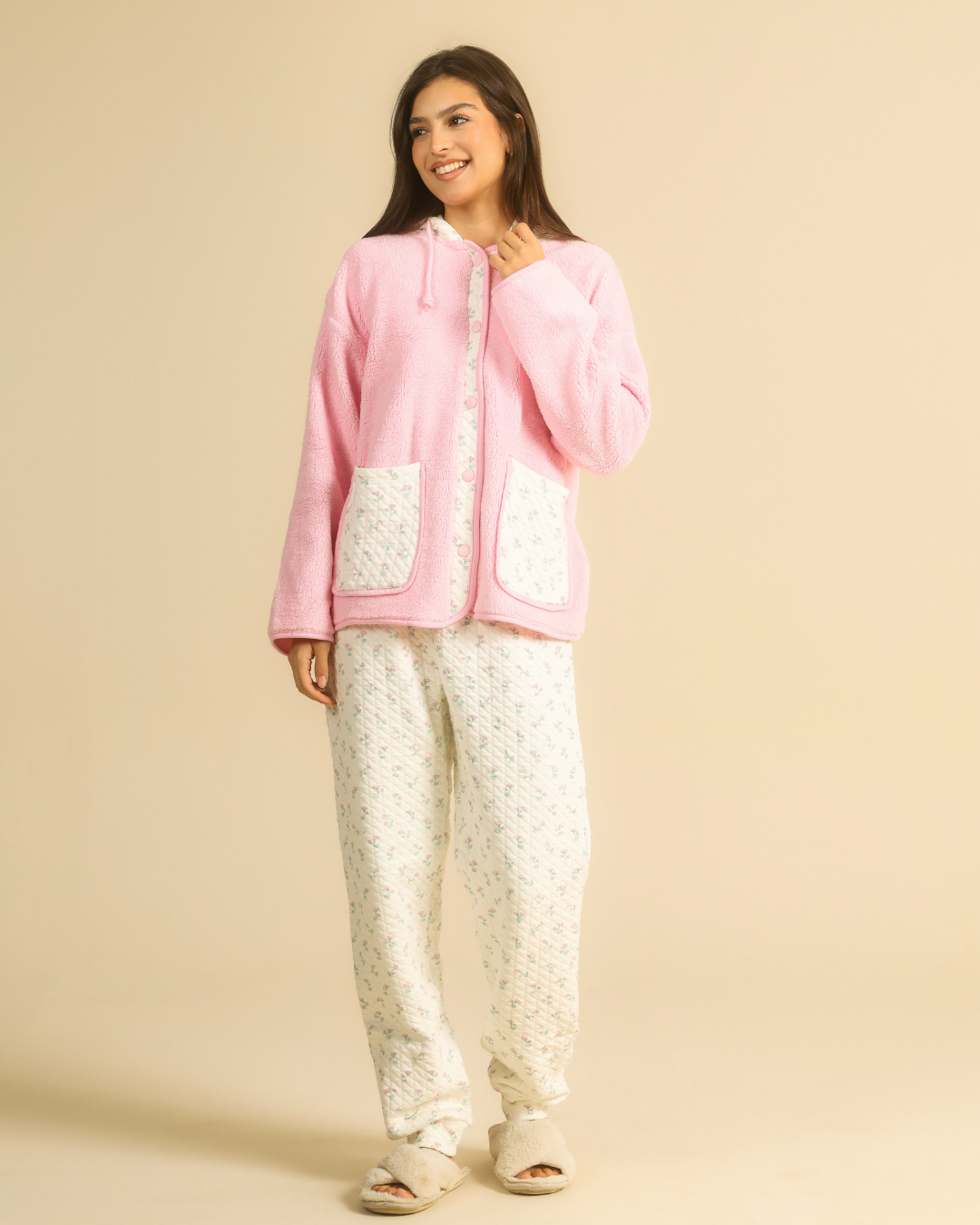 The Sherpa Floral Dream Quilt Women Pajama Set