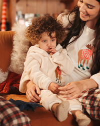 Christmas Moose baby jumpsuit with zipper