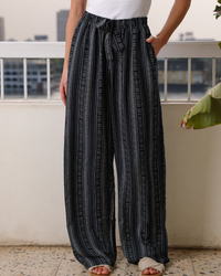 بنطلون فسكوز حريمي مخطط اسود