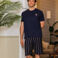 Men's pajamas, half-sleeved T-shirt and striped shorts 1