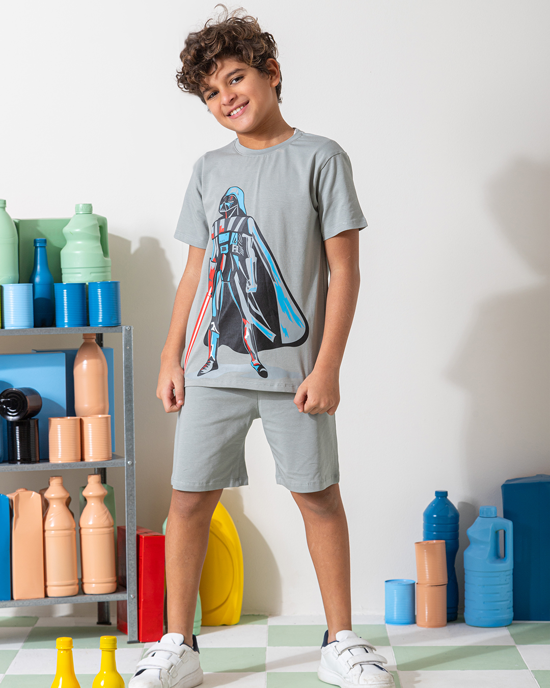 MARVY Star Warz  بيجامة اولادي محير فضي