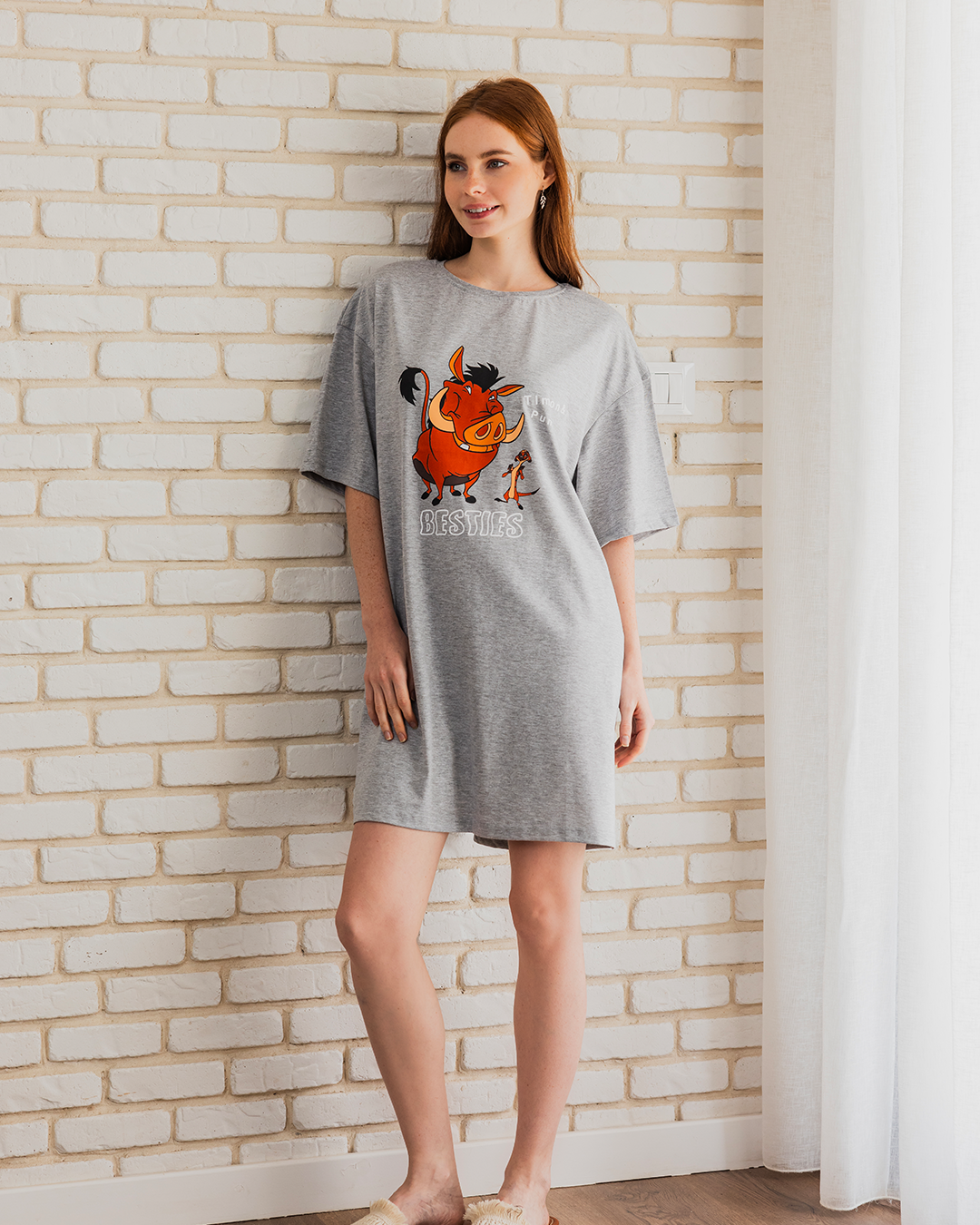 timonpumbaa women's night shirt, half short sleeves