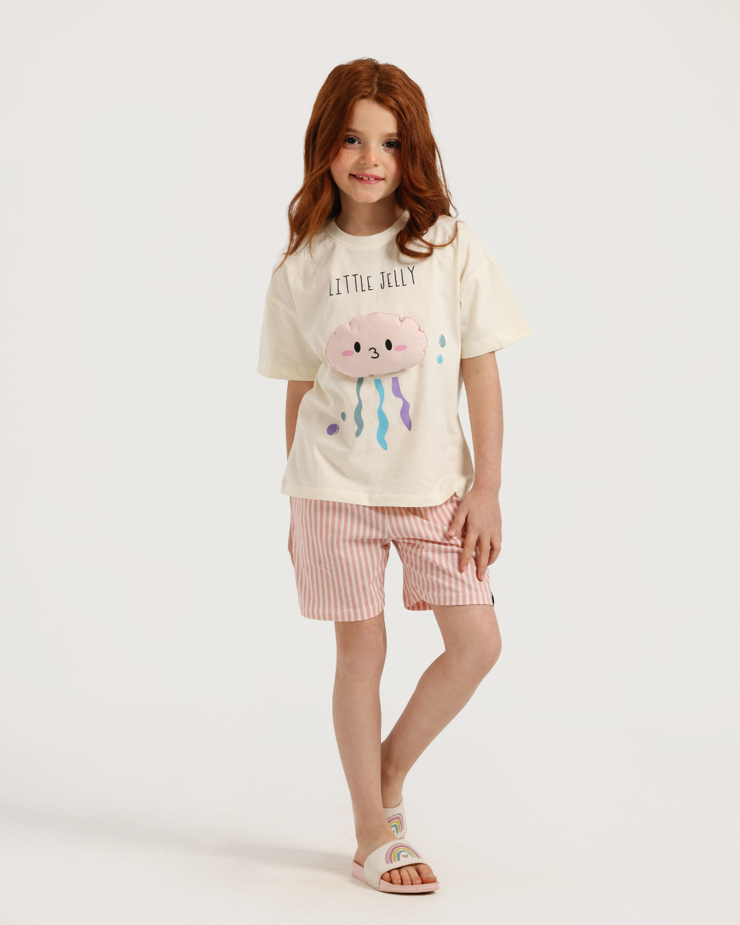 بيجاما توب و شورت مخطط