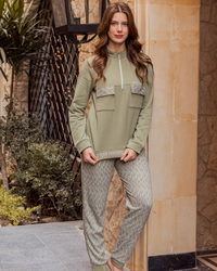 بيجامه حريمي كم طويل بنطلون طويل جيب