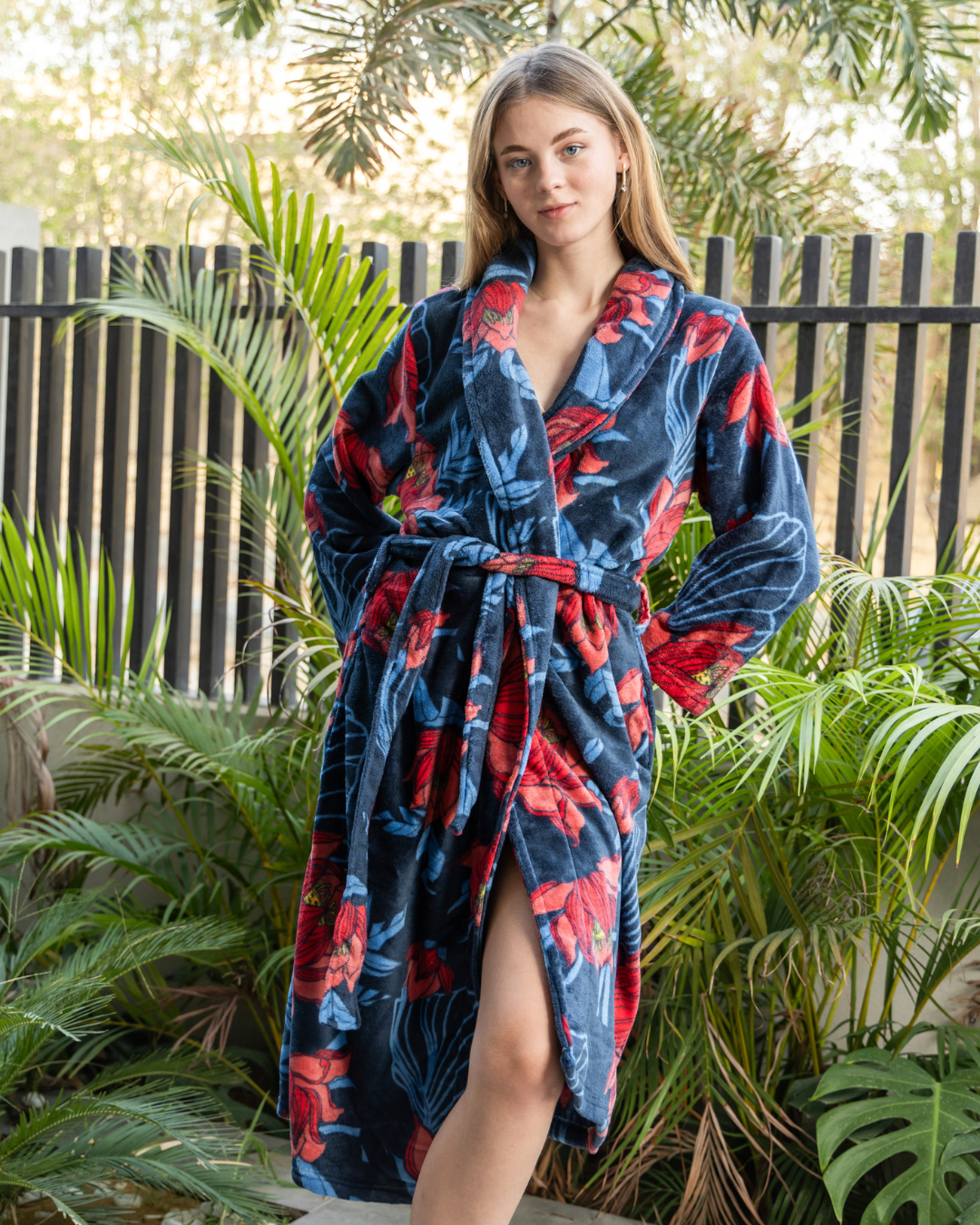 Large floral floral robe for women
