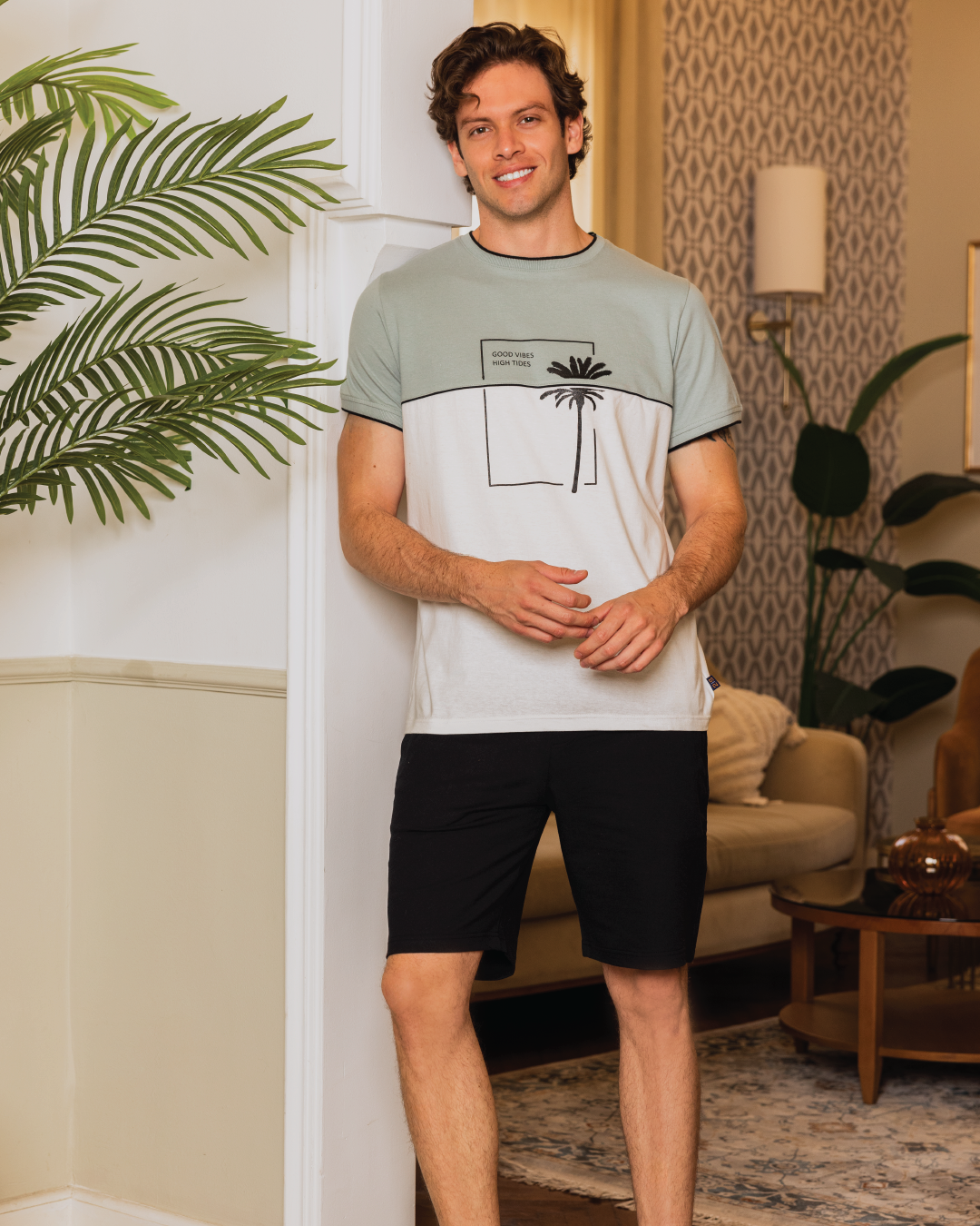Palm Tree Men's half sleeve pajamas