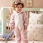 Unicorn baby girls' jumpsuit with cabochon and zipper