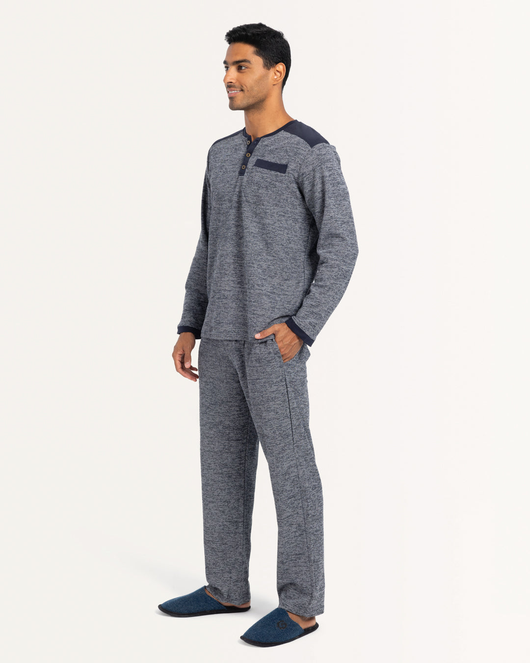 بيجاما بنطلون جاكارد بقصه عند الكتف