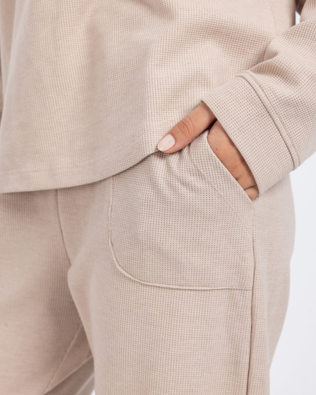 بيجاما بنطلون جاكارد كم طول دفئ الخريف