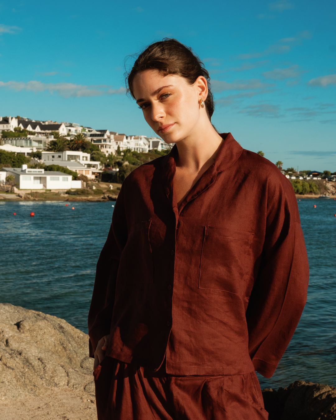 Chic Women's Linen Set with Buttons