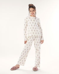 بيجاما بنطلون انتيرلوك ورود صغيره