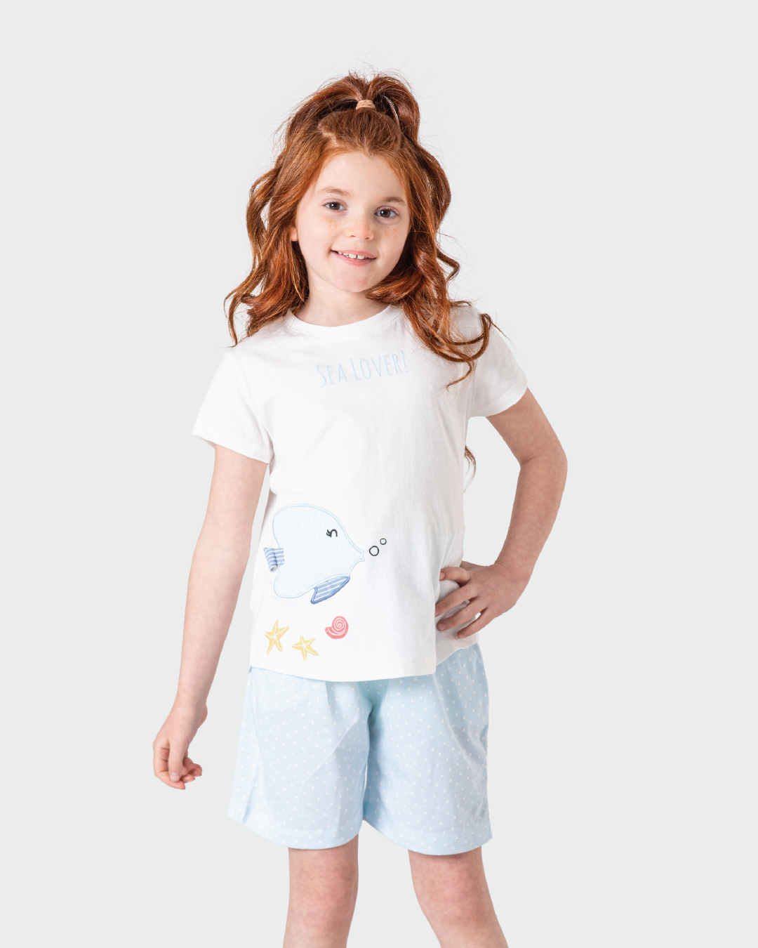 بيجاما بناتي كيوت بطبعة بحرية مرحة