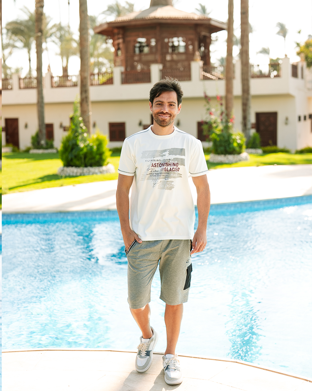 Climbing Club Men's pajamas text, how much and shorts