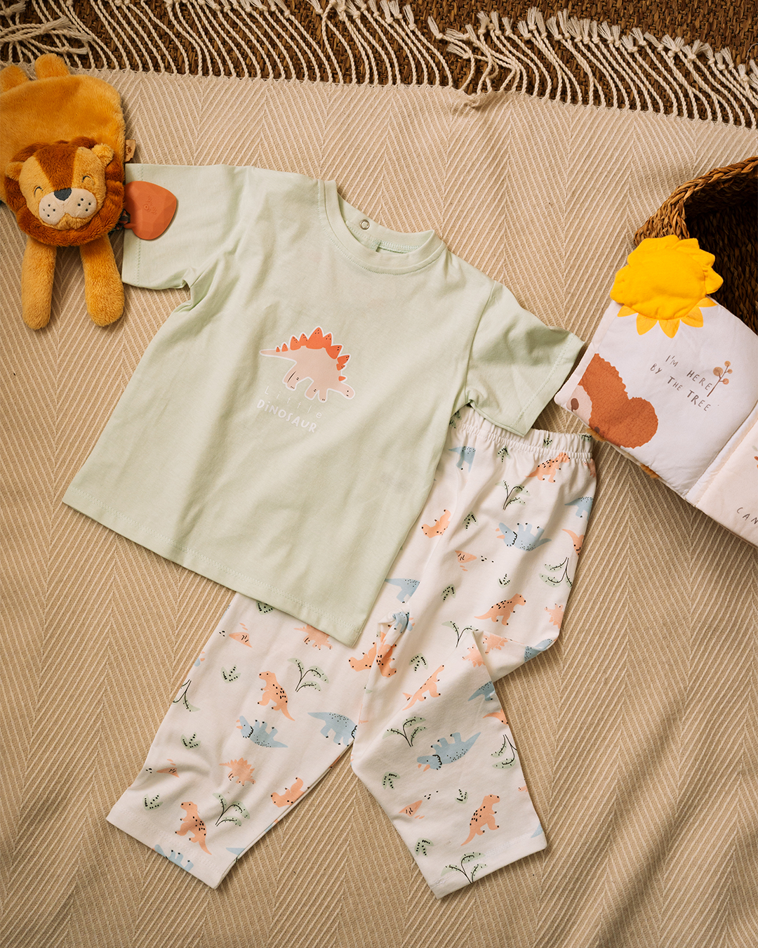 بيجاما أطفال أولادي بتصميم الديناصور الصغير