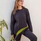 Women's long-sleeved pajamas, plain cashmere
