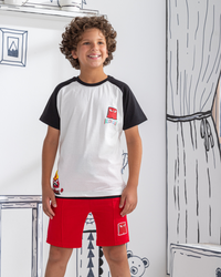 Anger inside Out My children's pajamas, half sleeves, and cotton shorts