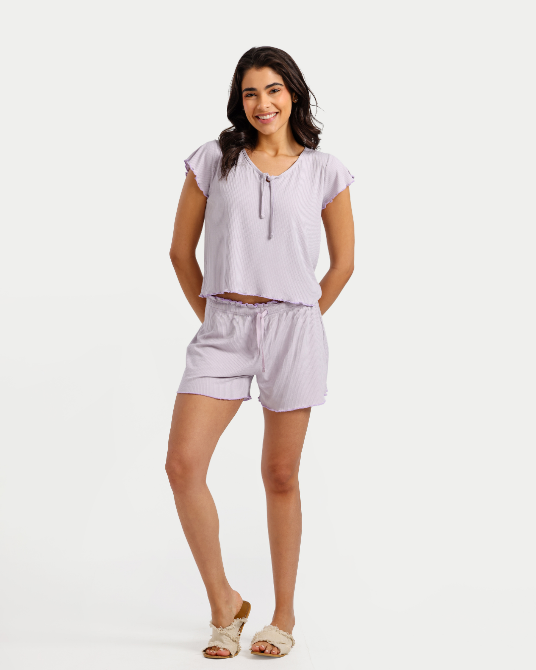 Modal Lycra Short Pajamas Lavender Dream