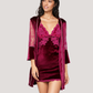 Women's Velvet Robe with Lace