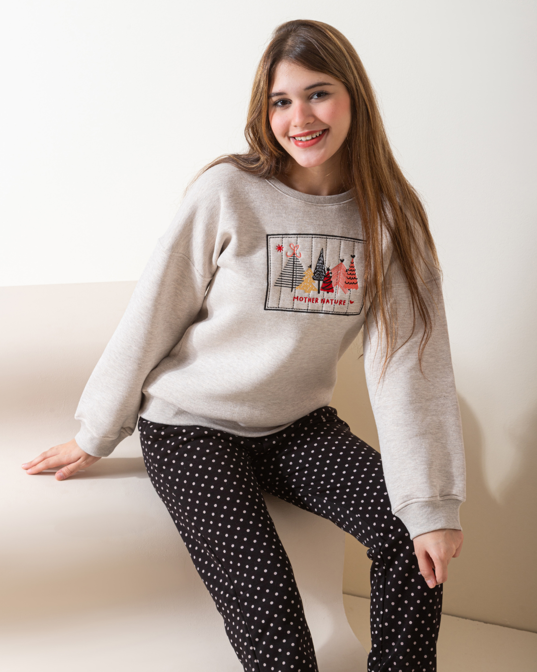 Mother nature girls' long sleeve pajamas