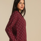 Vintage flower Women Classic Pajama in Burgundy