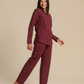 Vintage flower Women Classic Pajama in Burgundy