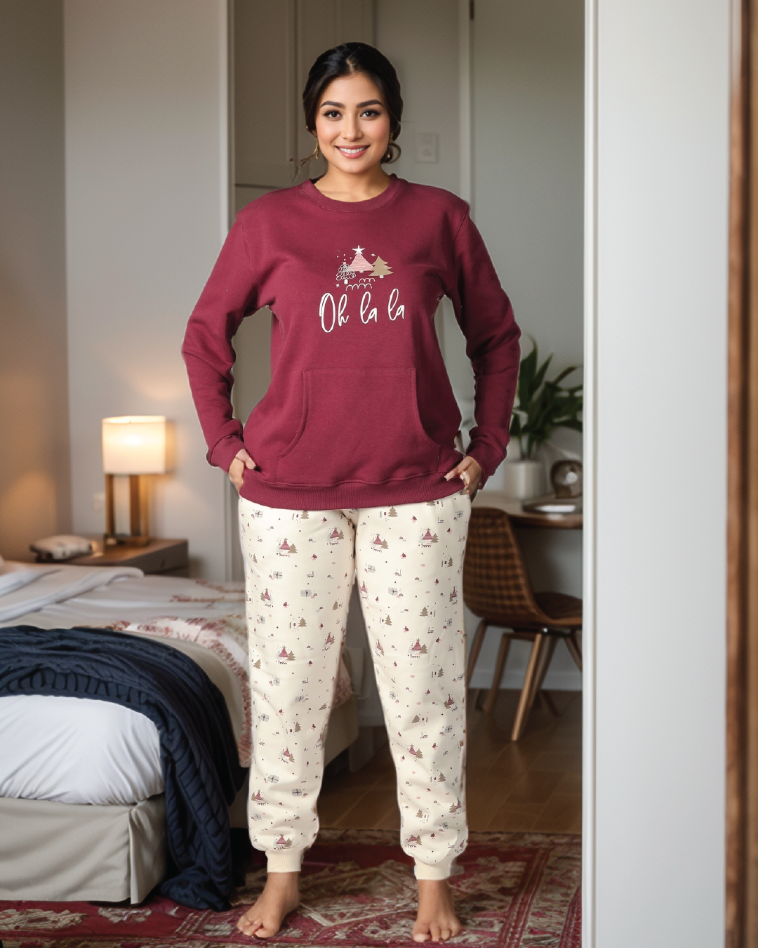 oh la la women's christmas pajamas