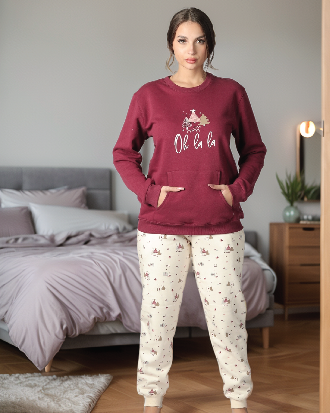 oh la la women's christmas pajamas