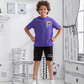 Boys' single lycra pajamas and brassiere top with print on the bodice and back