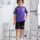 Boys' single lycra pajamas and brassiere top with print on the bodice and back