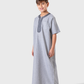 Boys' Jalabiya Half Sleeve Plain Embroidered