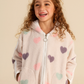 Girls pajama in colorful hearts