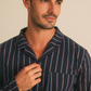 Striped Button-Front Pajamas