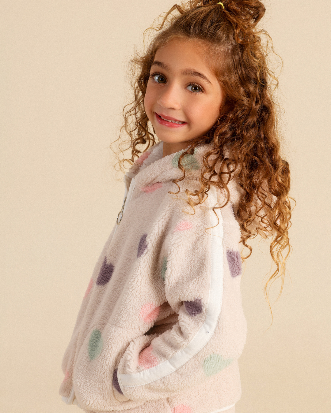 Girls pajama in colorful hearts