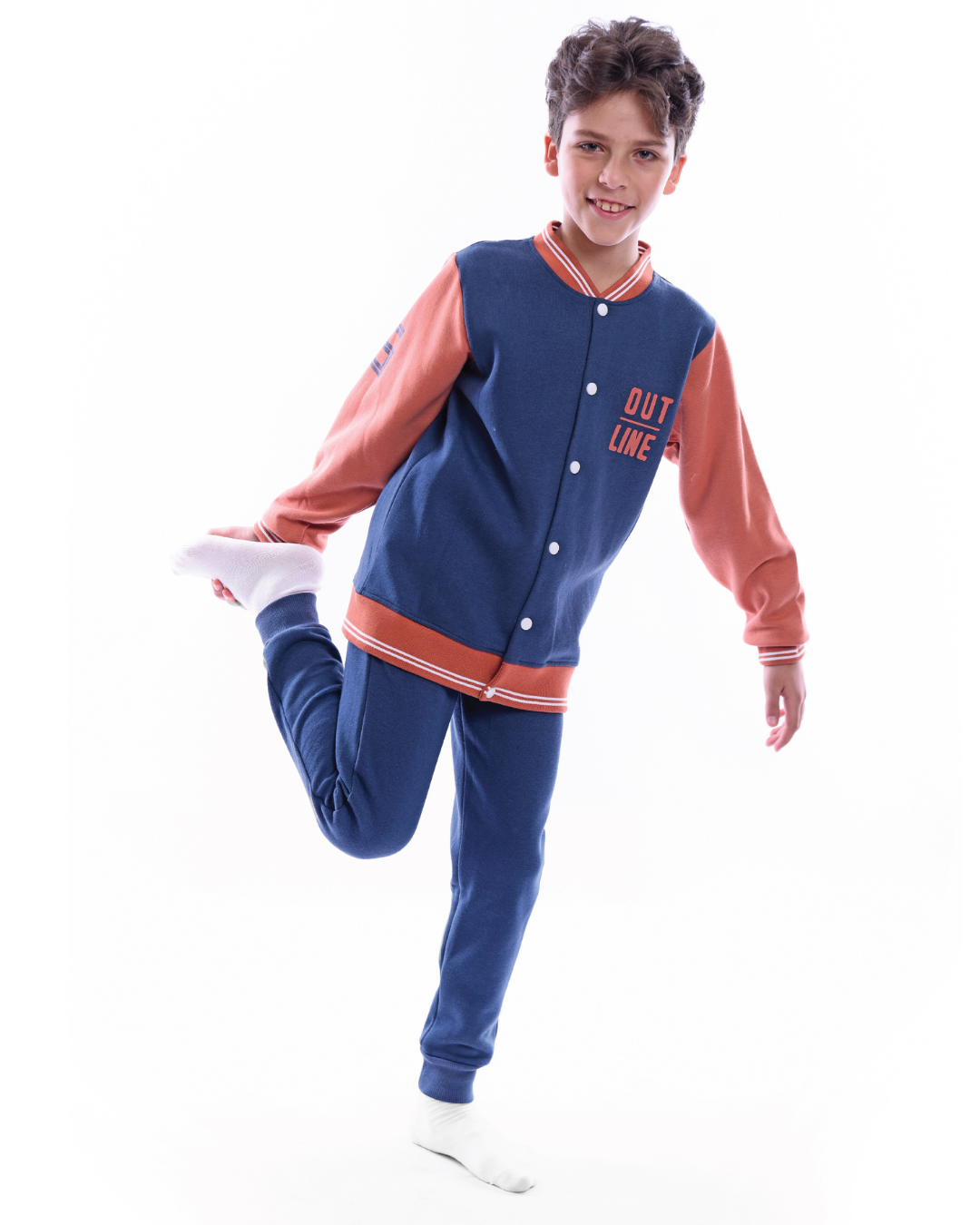 Stay StroNg Boys Pajama Jacket + Printed Pants